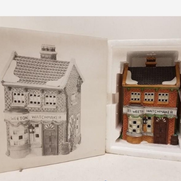 Dept 56 Charles Dickens Village Geo Weeton Watchmaker Cottage 6 1/2 X 4X3, 1988 - Picture 1 of 7